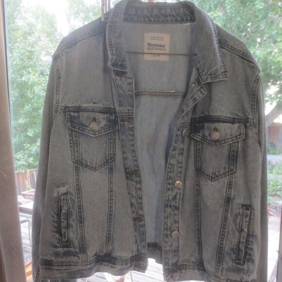 Bluenotes Deliberately Distressed Acid Washed Women's Denim Jean Jacket - Size M - Picture 1 of 13